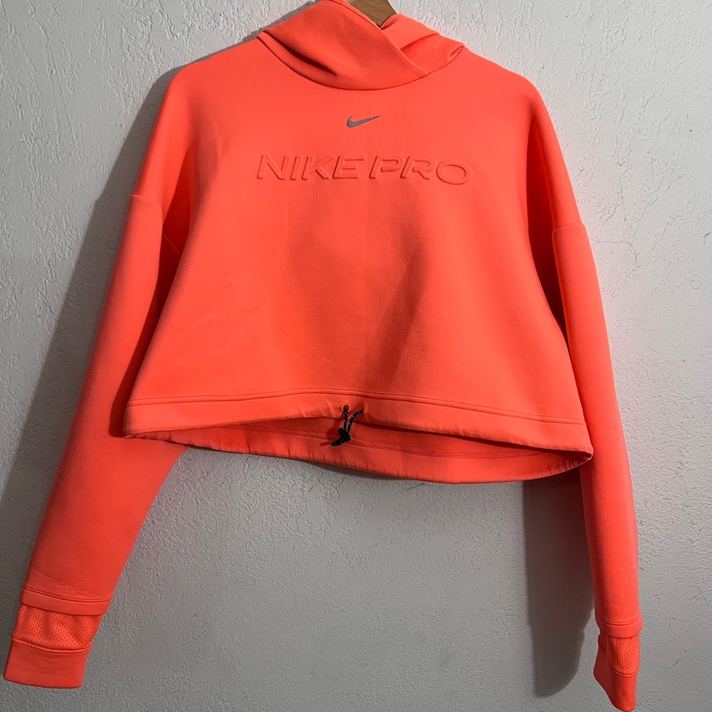 Nike Orange Boxy Cropped Hoodie